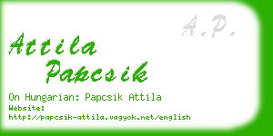 attila papcsik business card